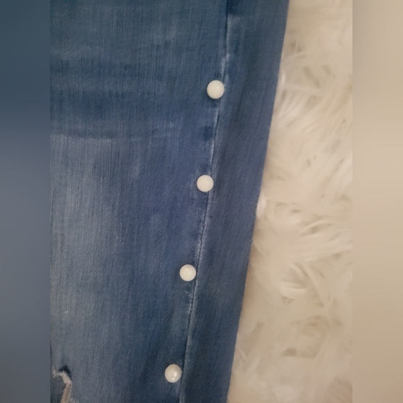 Hayden Los Angeles, Womans Jeans Decorated Faux Pearl/Bead Sz M - Picture 7 of 8